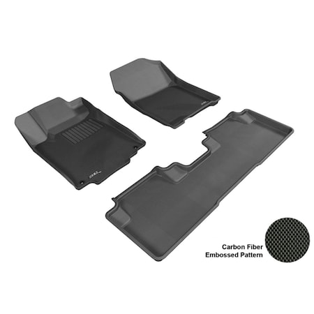 3D Maxpider HONDA CR-V 2012-2014 KAGU BLACK R1 R2 Floor Mat 3D584259